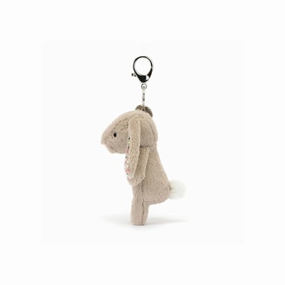 Jellycat Blossom Beige Bunny Bag Charm USA | 83567MQEG